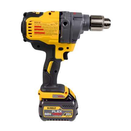 DEWALT DCD130T1 FLEXVOLT 60V MAX Cordless Brushless 1/2 in. Concrete Mud Mixer/Drill with E-Clutch and (1) FLEXVOLT 6.0Ah Battery