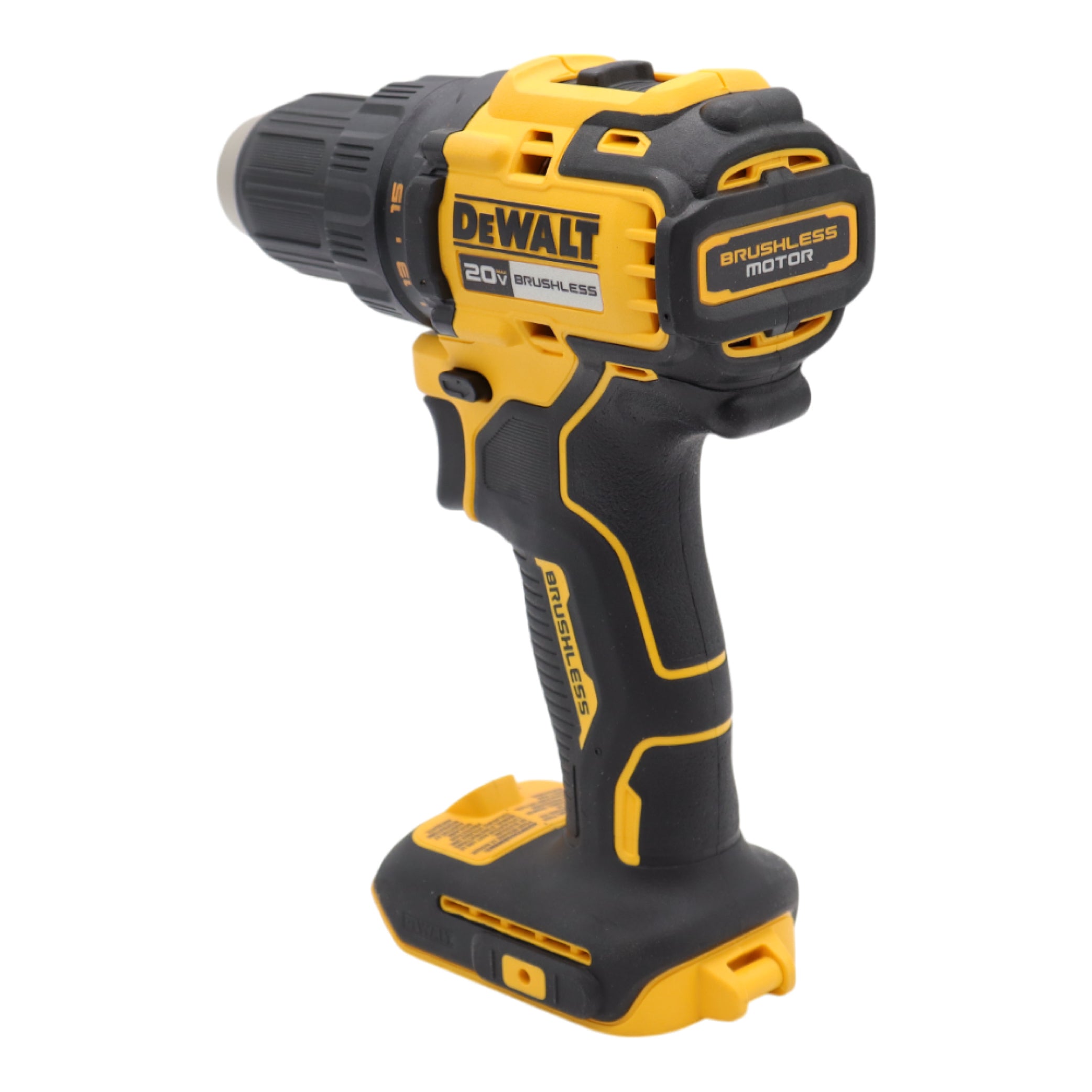 DEWALT 20V MAX Brushless 1/2 in. Cordless Compact Drill/Driver, 370 UWO, 2-Speed, LED Light, Bare Tool Only (DCD793B)