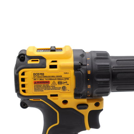 DEWALT 20V MAX Brushless 1/2 in. Cordless Compact Drill/Driver, 370 UWO, 2-Speed, LED Light, Bare Tool Only (DCD793B)