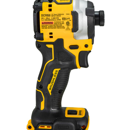 Dewalt DCF850B 20V Atomic Cordless Compact 1/4" Impact Driver (Bare Tool)