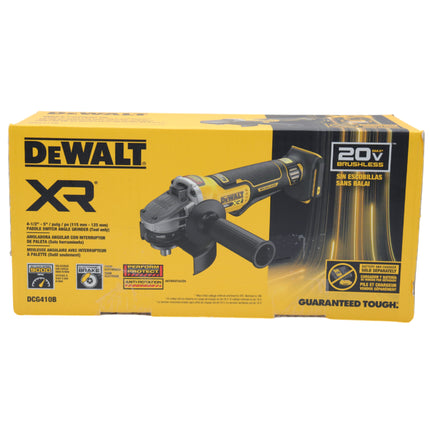 DEWALT DCG410B 20V MAX XR Brushless Cordless 4-1/2" - 5" Angle Grinder (Tool Only) - 8,000 RPM, Electric Brake, Compact Design
