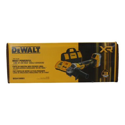 Dewalt DCG410DEWALT DCG410WW1 20V MAX Lithium-Ion Cordless 4-1/2 in. - 5 in. Angle Grinder Kit with 8.0 Ah Battery, Charger and Kit Bag