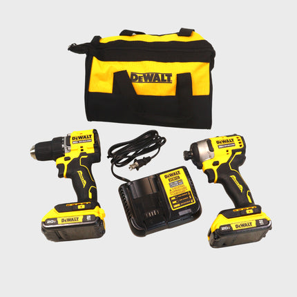 DEWALT DCK225D2 ATOMIC 20V MAX Brushless Compact Drill/Driver & Impact Driver Combo Kit with (2) 2.0Ah Batteries, Charger & Bag
