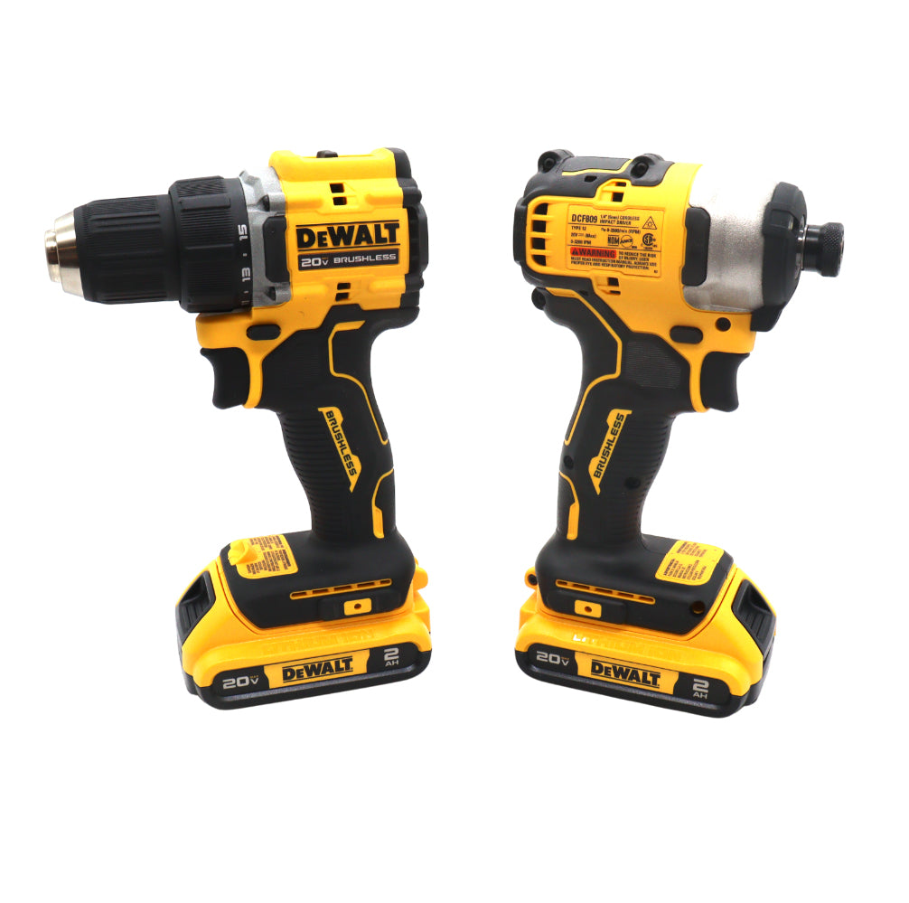 DEWALT DCK225D2 ATOMIC 20V MAX Brushless Compact Drill/Driver & Impact Driver Combo Kit with (2) 2.0Ah Batteries, Charger & Bag