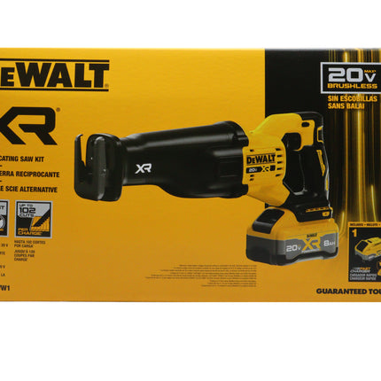 DEWALT DCS384WW1 20V XR Lithium-Ion Cordless Reciprocating Saw Kit with 8.0 Ah Battery and Charger