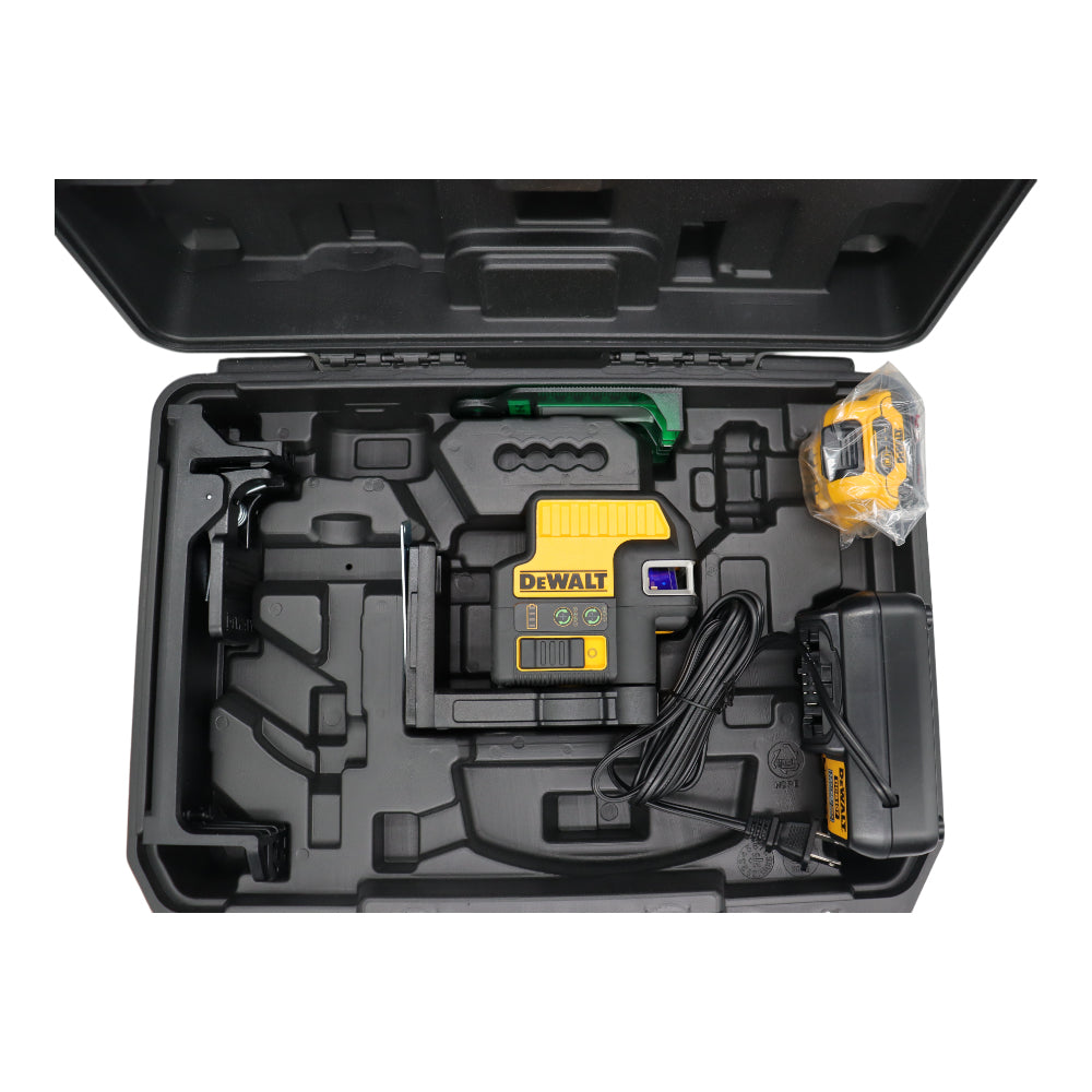 DEWALT 12V MAX 5-Spot and Cross Line Green Beam Laser Level, Cordless, Rechargeable, Professional-Grade with 360-Degree Accuracy (DW0825LG)