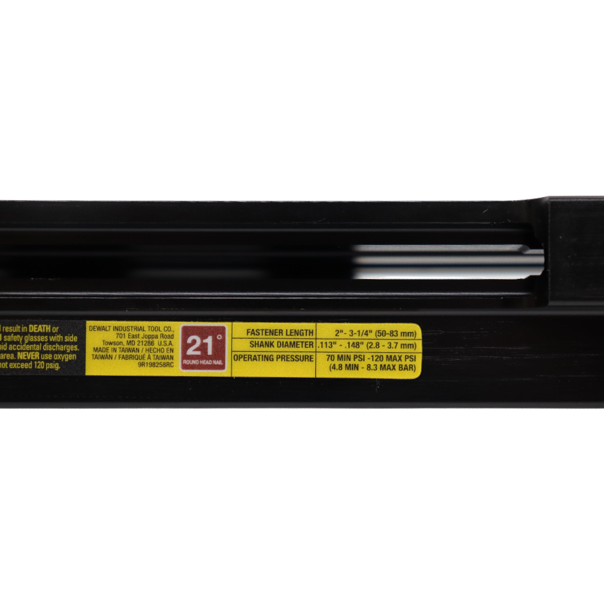 DEWALT DWF83PL 21-Degree Plastic Collated Framing Nailer (Pneumatic) – Lightweight, High Capacity, Adjustable Depth – Fits 2" to 3-1/2" Nails, Includes No-Mar Tip & Tool-Free Jam Release