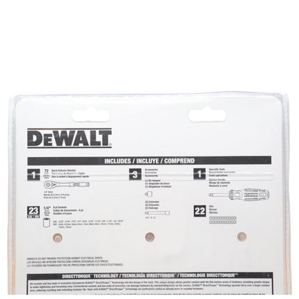 DEWALT DWMT45422 1/4" Drive 50-Piece Mechanics Tool Set - SAE & Metric, Cr-V Steel, Compact Case - Socket, Bit & Accessory Kit for Auto, Bike & Home Repair