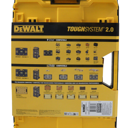 DEWALT DWST08017 ToughSystem 2.0 Deep Compact Organizer with Removable Dividers, Clear Impact-Resistant Lid, IP65 Water & Dust Resistance, Stackable Modular Storage Solution for Tools & Accessories