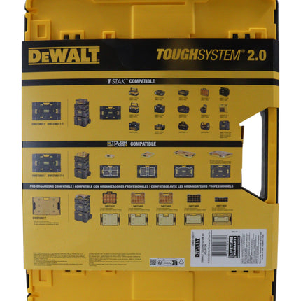 DEWALT DWST08017 ToughSystem 2.0 Deep Compact Organizer with Removable Dividers, Clear Impact-Resistant Lid, IP65 Water & Dust Resistance, Stackable Modular Storage Solution for Tools & Accessories