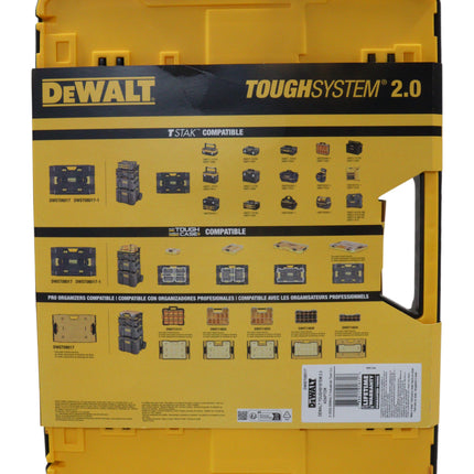 DEWALT DWST08017 ToughSystem 2.0 Deep Compact Organizer with Removable Dividers, Clear Impact-Resistant Lid, IP65 Water & Dust Resistance, Stackable Modular Storage Solution for Tools & Accessories