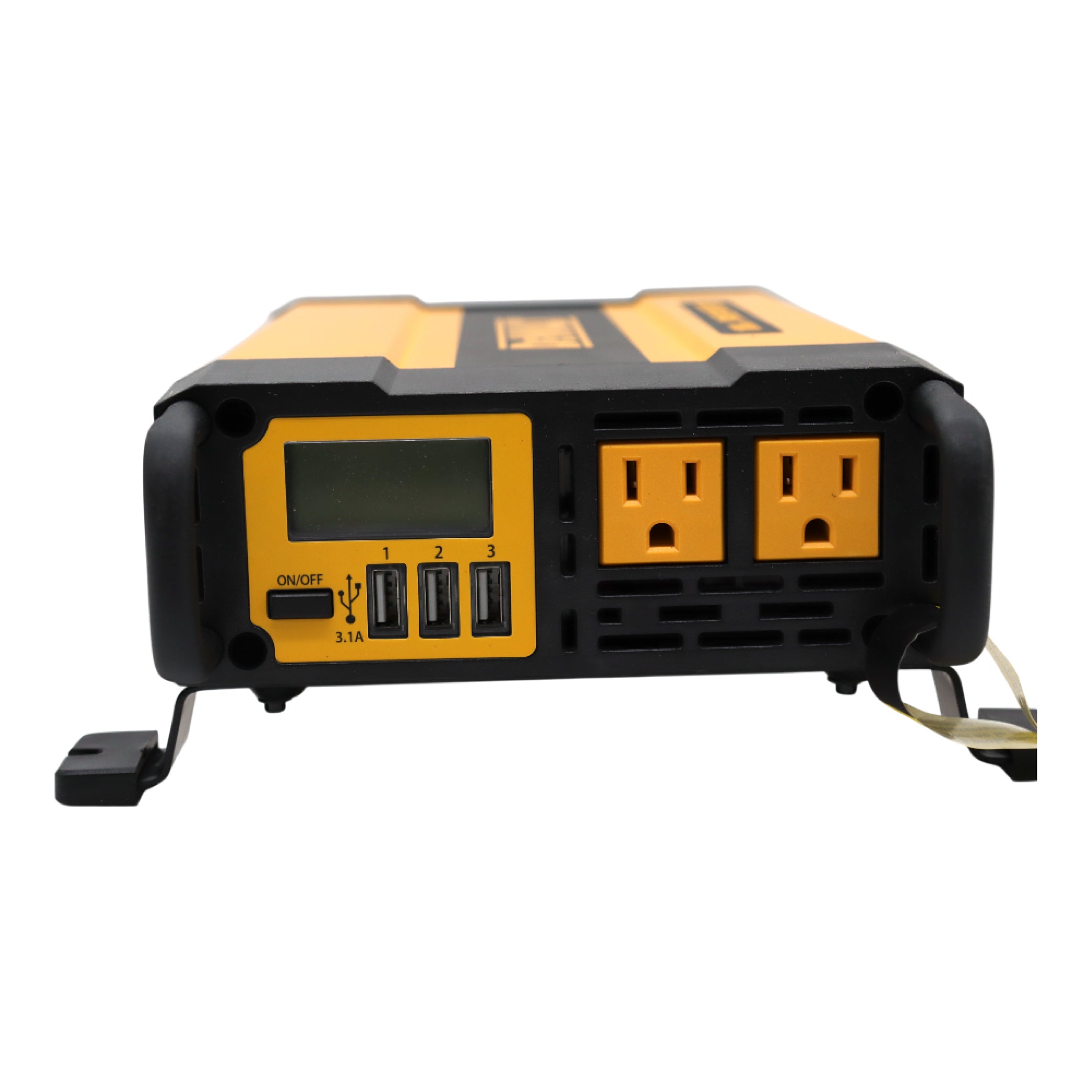 DEWALT DXAEPI1000 Power Inverter 1000W Car Converter with LCD Display: Dual 120V AC Outlets, 3.1A USB Ports, Battery Clamps