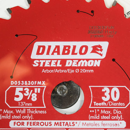 Diablo D053830FMX 5-3/8" x 30-Teeth Steel Demon Carbide Saw Blade for Medium Metal