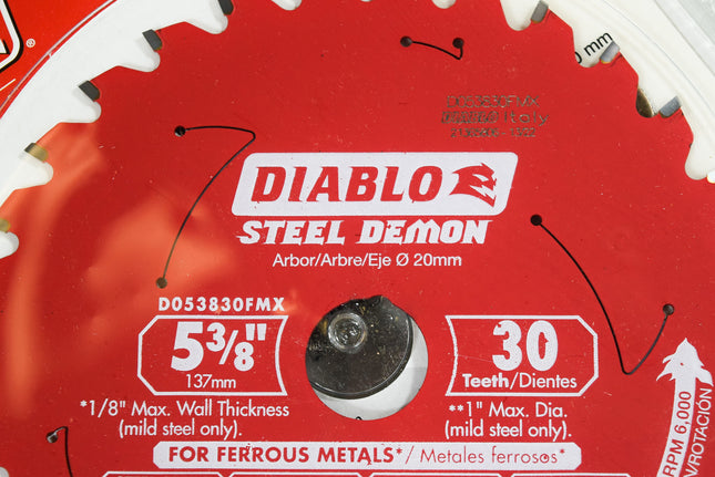 Diablo D053830FMX 5-3/8" x 30-Teeth Steel Demon Carbide Saw Blade for Medium Metal