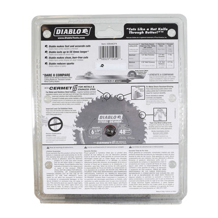 Diablo D0648CFX 6.5" 48 Teeth Steel Demon Ferrous Circular Saw Blade