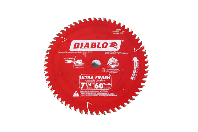 Diablo D0760A 7-1/4" x 60-Teeth Ultra Finish Carbide Saw Blade for Wood