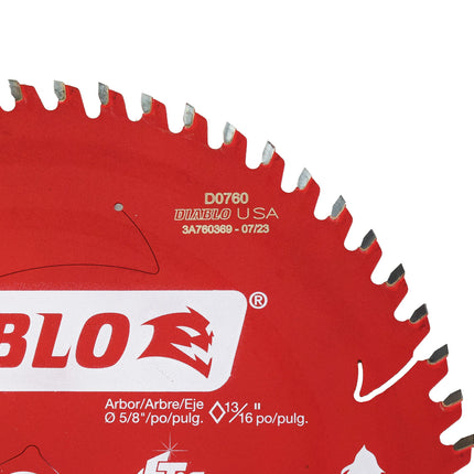 Diablo D0760A 7-1/4" x 60-Teeth Ultra Finish Carbide Saw Blade for Wood