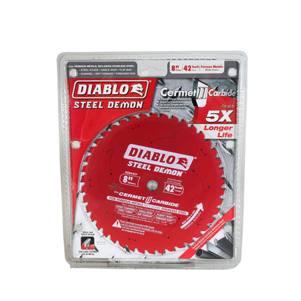 Diablo D0842CF 8" x 42-Teeth Steel Demon Cermet II Saw Blade for Thick Metal