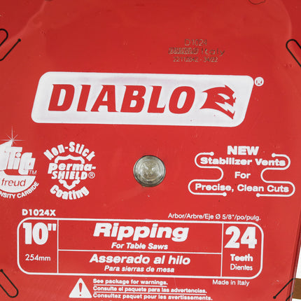 Diablo D1024X 10" x 24-Teeth Ripping Saw Blade for Wood
