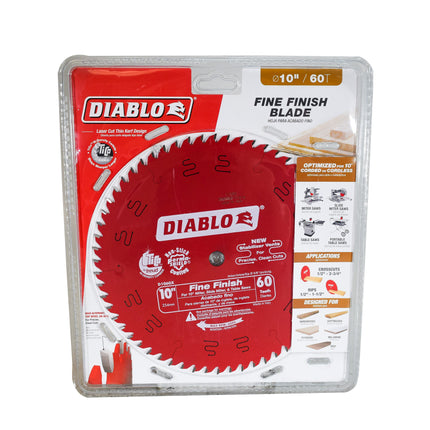Diablo D1060X 10" x 60-Teeth Fine Finish Saw Blade for Wood (5 Pack)