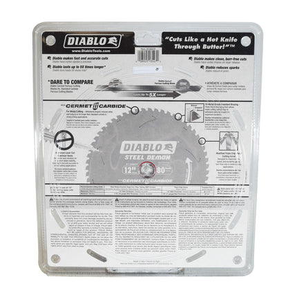 Diablo D1280CF 12" x 80-Teeth Steel Demon Cermet II Saw Blade for Thin Metal