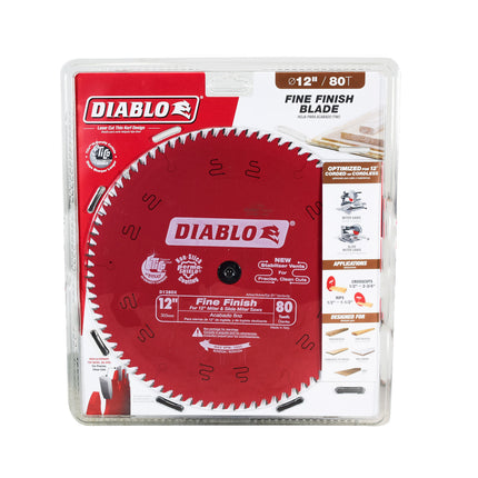 Diablo D1280X 12" x 80-Teeth Fine Finish Saw Blade for Wood (4 Pack)