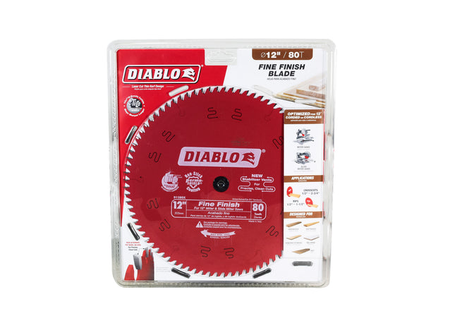Diablo D1280X 12" x 80-Teeth Fine Finish Saw Blade for Wood (4 Pack)