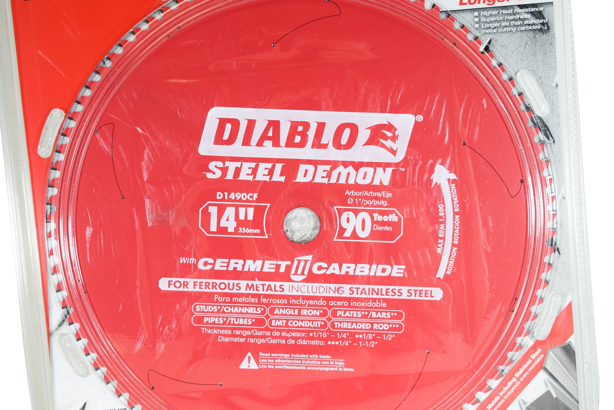 Diablo D1490CF 14 in. x 90 Tooth Steel Demon Cermet II Saw Blade for Metals and Stainless Steel