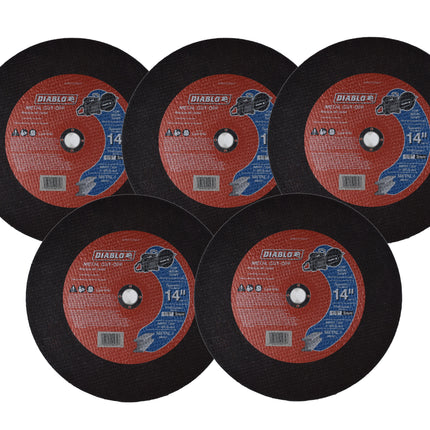 Diablo's Premium 14"x1/8"x1" Metal High Speed Cut Off Discs (5 Pack)