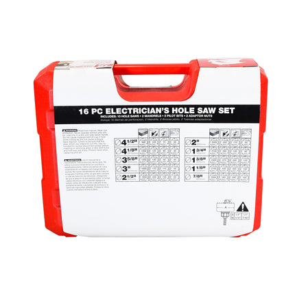 Diablo DHS16SEL 16 pc Bi-Metal Hole Saw Set for Electricians