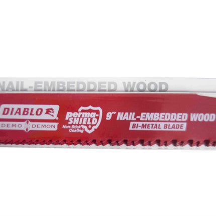 Diablo DS0912BW5 9" 4/6TPI Bi-Metal Reciprocating Saw Blades for Nail-Embedded Wood (5-Pack)