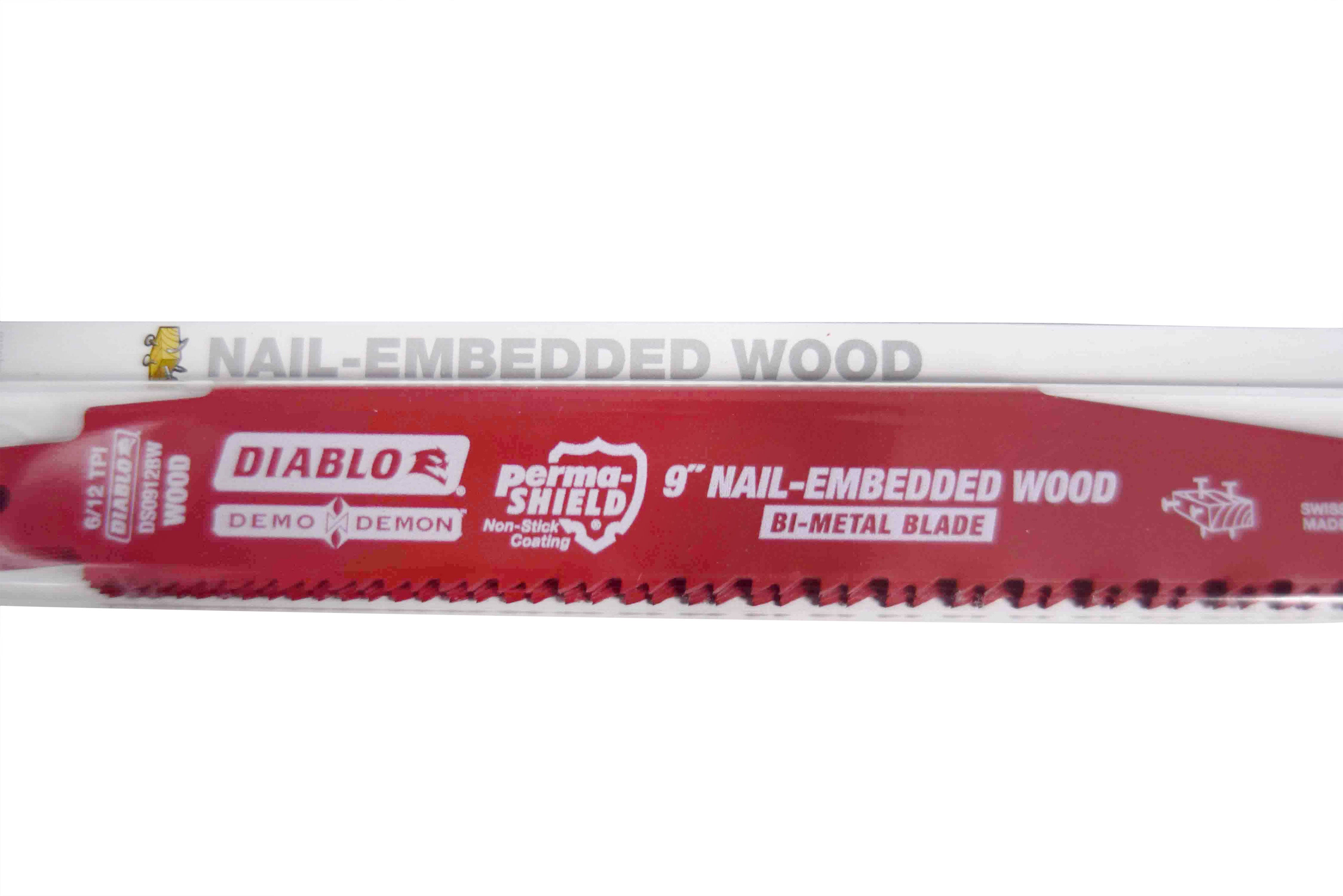 Diablo DS0912BW5 9" 4/6TPI Bi-Metal Reciprocating Saw Blades for Nail-Embedded Wood (5-Pack)