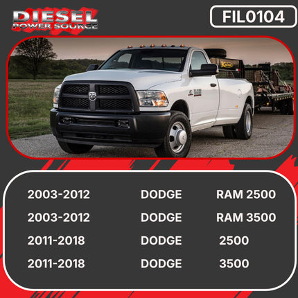 Diesel Power Source Super High Flow Air Filter for Dodge Ram 2003-07 5.9 Cummins (3rd Gen) 2007-09 6.7 Cummins (3rd Gen) 2010-18 6.7 Cummins (4th Gen)  Diesel Engine - Premium Performance Replacement