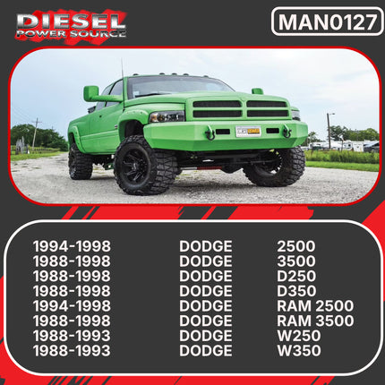 Diesel Power Source T3 Exhaust Manifold + 12V Spin-Lock Bolt Kit Bundle – 1988-98 Dodge Ram 5.9L 12V Cummins Direct Fit 3-Piece Performance Upgrade – Faster Spool Lower EGTs Leak-Proof Serrated Bolts