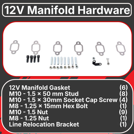 Diesel Power Source T3 Exhaust Manifold + 12V Spin-Lock Bolt Kit Bundle – 1988-98 Dodge Ram 5.9L 12V Cummins Direct Fit 3-Piece Performance Upgrade – Faster Spool Lower EGTs Leak-Proof Serrated Bolts