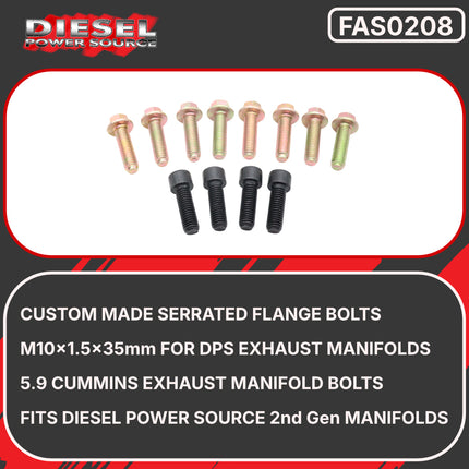 Diesel Power Source Complete T3 Exhaust Manifold Kit with Gaskets, Bolts & 25" Turbo Oil Drain Tube for 1998-2002 Dodge Ram 5.9L 24V Cummins High Flow Performance Direct Bolt-On