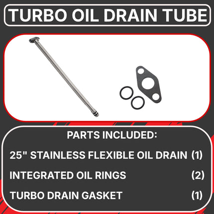 Diesel Power Source Complete T3 Exhaust Manifold Kit with Gaskets, Bolts & 25" Turbo Oil Drain Tube for 1998-2002 Dodge Ram 5.9L 24V Cummins High Flow Performance Direct Bolt-On
