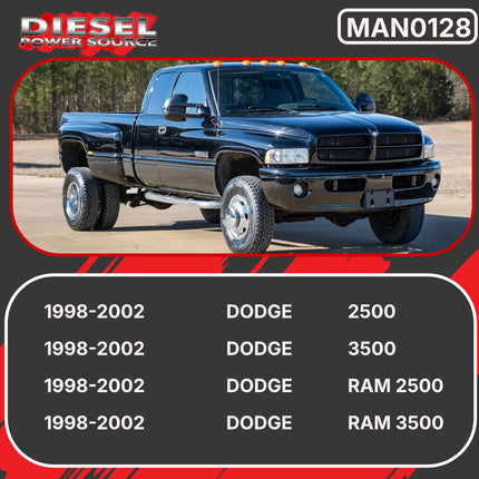 Diesel Power Source T3 3-Piece Exhaust Manifold Kit + 25" Stainless Turbo Oil Drain Tube for 1998-2002 Dodge Ram 5.9L 24V Cummins High Flow Performance Faster Spool Lower EGTs Direct Bolt-On Upgrade