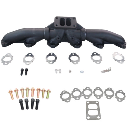 Diesel Power Source Complete T3 Exhaust Manifold Kit with Multi-Layer Gaskets & Spin-Lock Bolts for 1998-2002 Dodge Ram 5.9L 24V Cummins High Flow Performance Direct Bolt-On