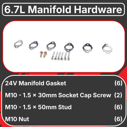 Diesel Power Source Complete Manifold Kit: Cast Iron Exhaust Manifold + Multi-Layer Gaskets – 2007-2018 Dodge Ram 6.7L Cummins – Direct Fit High Flow Performance Bundle for Lower EGTs