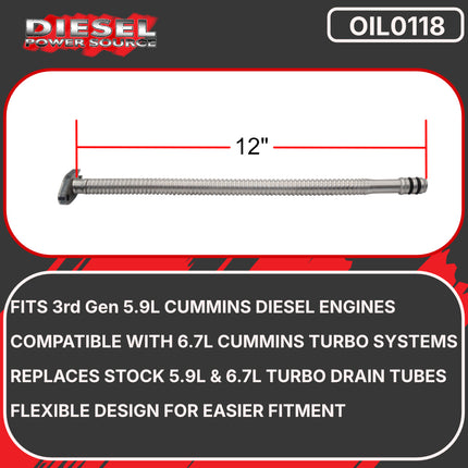 Diesel Power Source Complete T3 Turbo Bundle: 2-Pc Exhaust Manifold + Gaskets + Spin-Lock Bolts + Oil Drain Tube – 2003-2007 Dodge Ram 5.9L 24V Cummins – Direct Fit Performance Kit