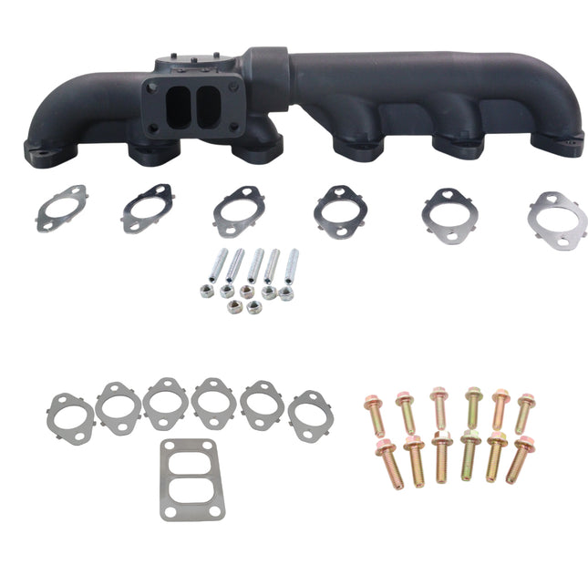 Diesel Power Source Complete T3 Manifold Kit: 2-Pc Exhaust Manifold + Multi-Layer Gaskets + Spin-Lock Bolts – 2003-2007 Dodge Ram 5.9L 24V Cummins – Direct Fit Performance Bundle