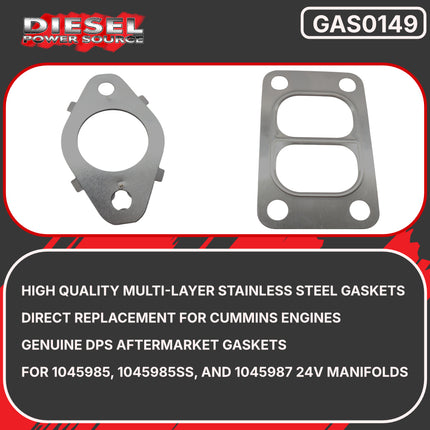 Diesel Power Source Complete T3 Manifold Kit: 2-Pc Exhaust Manifold + Multi-Layer Gaskets + Spin-Lock Bolts – 2003-2007 Dodge Ram 5.9L 24V Cummins – Direct Fit Performance Bundle