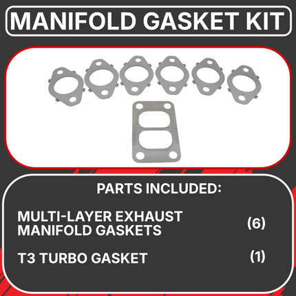 Diesel Power Source Complete T3 Manifold Kit: 2-Pc Exhaust Manifold + Multi-Layer Gaskets + Spin-Lock Bolts – 2003-2007 Dodge Ram 5.9L 24V Cummins – Direct Fit Performance Bundle