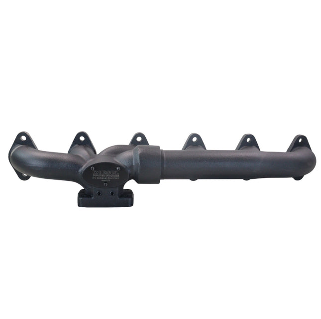 Diesel Power Source Fummins Conversion Kit: 2-Piece T3 Exhaust Manifold + 19" Stainless Turbo Oil Drain – Ford Cummins Swap 5.9L 12V – High Flow Performance Bundle for Lower EGTs