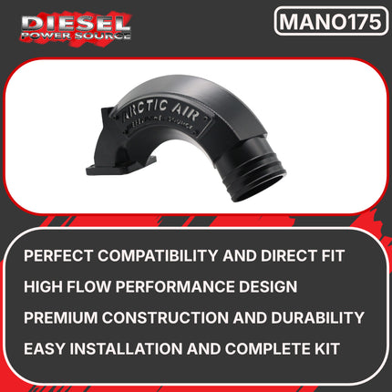 Diesel Power Source 5.9L 24V Cummins Intake Horn 1998-2002 Dodge Ram 2500 3500 2nd Gen High Flow Intake Manifold Air Tube Replacement Compatible Diesel Engine OEM Direct Fit Performance