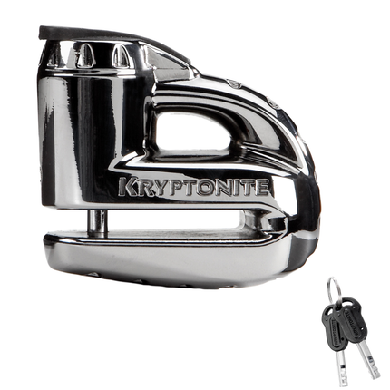 Kryptonite Keeper 5-S2 Motorcycle Disc Brake Lock with Reminder Cable, High Security Dual-Reinforced Disc Style Cylinder, 5.5mm Locking Pin, Weather Resistant Anti-Theft Rotor Lock