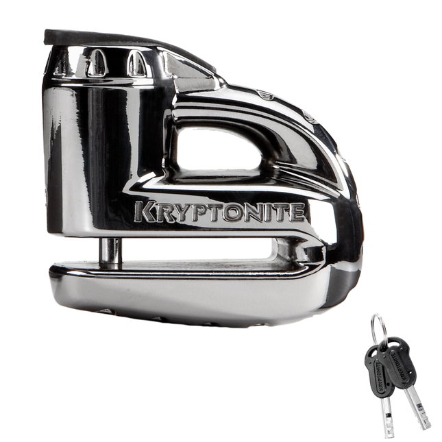 Kryptonite Keeper 5-S2 Motorcycle Disc Brake Lock with Reminder Cable, High Security Dual-Reinforced Disc Style Cylinder, 5.5mm Locking Pin, Weather Resistant Anti-Theft Rotor Lock