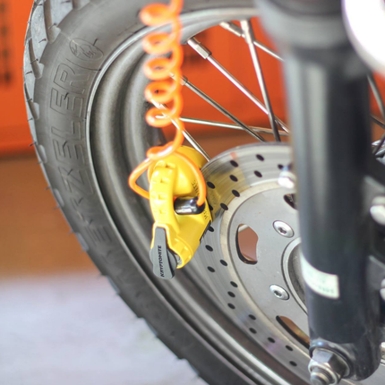 Kryptonite Keeper 5-S2 Motorcycle Disc Brake Lock with Reminder Cable, High Security Dual-Reinforced Disc Style Cylinder, 5.5mm Locking Pin, Weather Resistant Anti-Theft Rotor Lock
