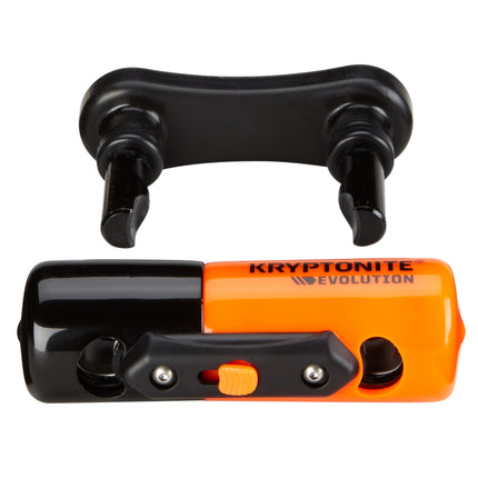 Kryptonite Evolution Compact Disc Lock, 13mm Hardened Max-Performance Steel Shackle, Sold Secure Gold and ART 4-Star, High-Security Anti-Theft Orange Bike Lock, Includes 3 Stainless Steel Keys